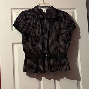 Black Polka Dot Button Down Shirt